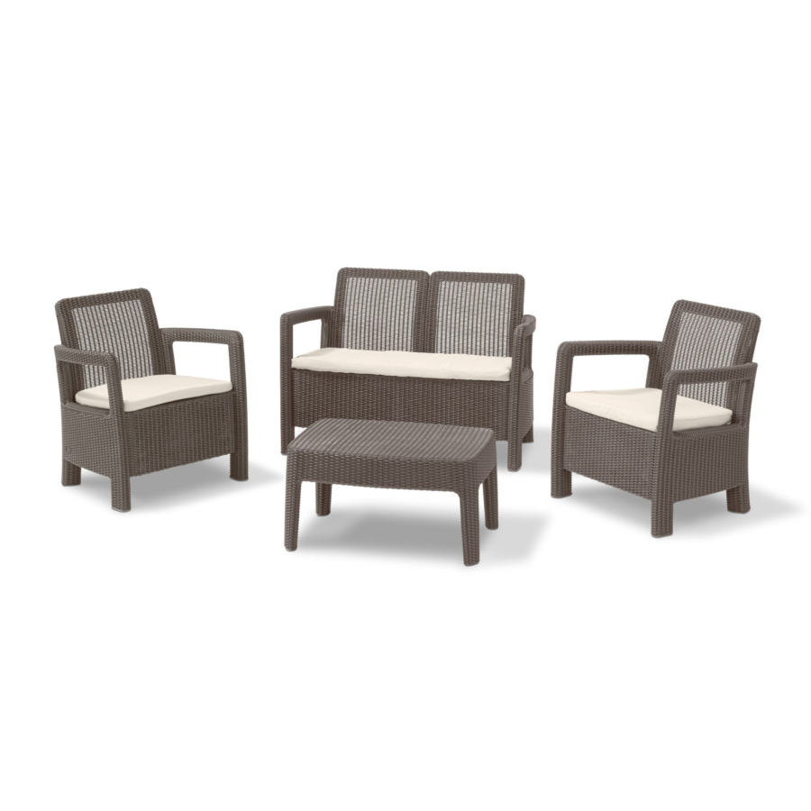 Set Tarifa 4 Places - Marron Meubles jardin