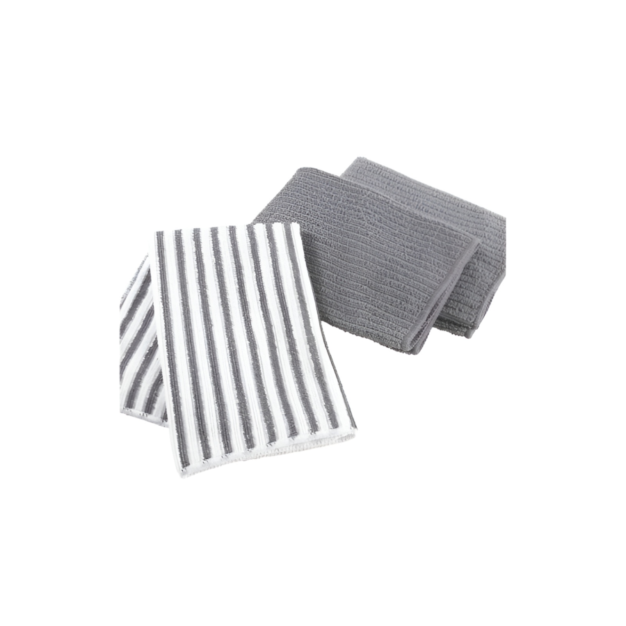 Lot De 3 Torchons Cuistot Microfibre - Gris Foncé Textile