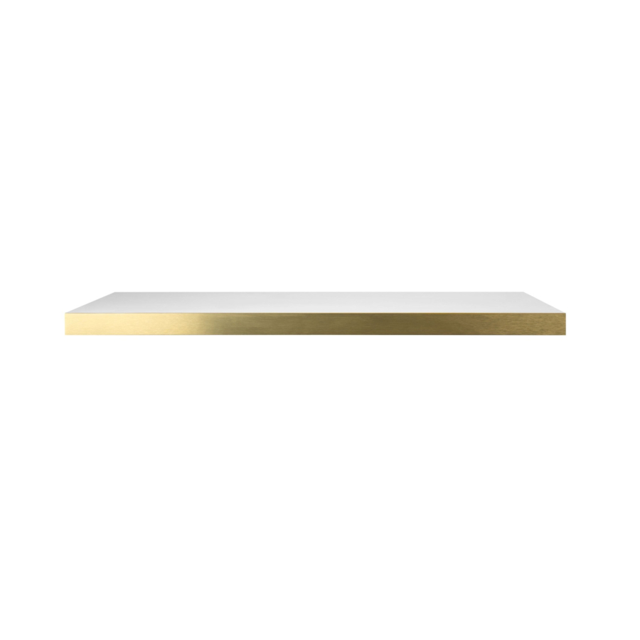 Étagère Murale Shelvy 80X23,5X3,7Cm - Blanc Brillant / Doré Soldes été