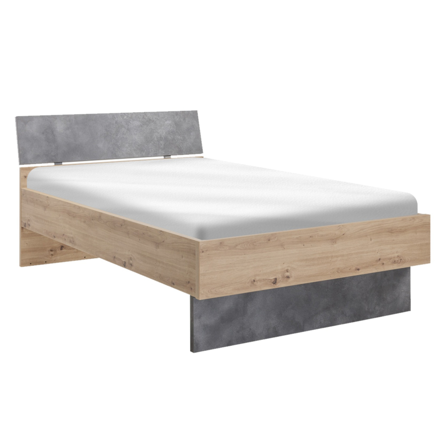 Lit Lafabrica Avec Planche Sommier + Tiroir 120X200Cm - Beige / Gris Les Bons Plans