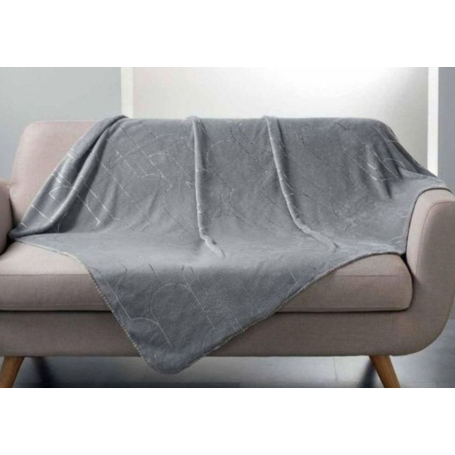 Plaid Imprimée Domea 125X150Cm - Gris / Argent Plaid et couvertures