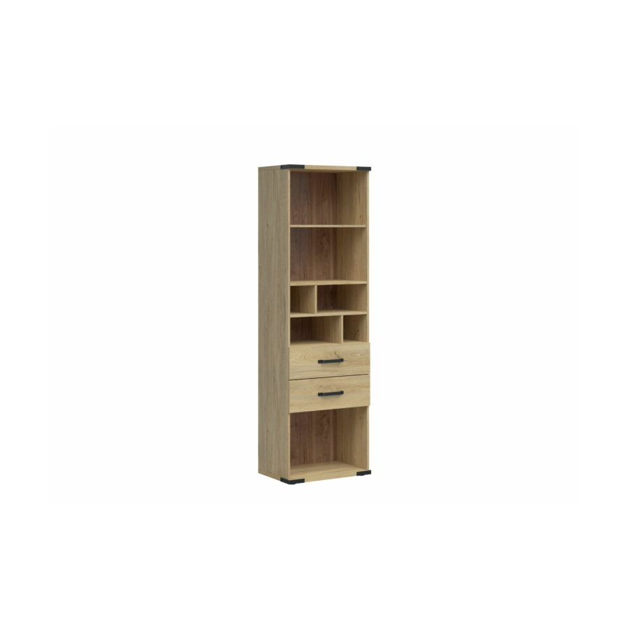 Bibliothèque Lara Avec 2 Tiroirs + 7 Niches - Chêne Chambre enfant