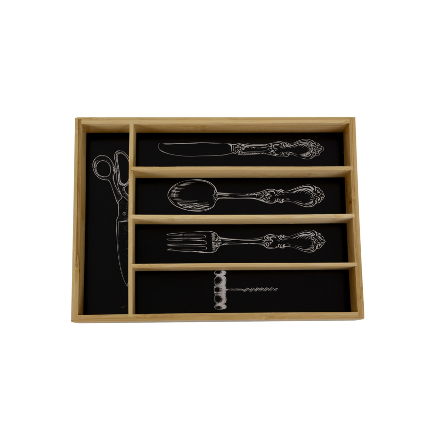 Rangement Ustensiles En Bambou 355Mm - Noir Offres Ramadan