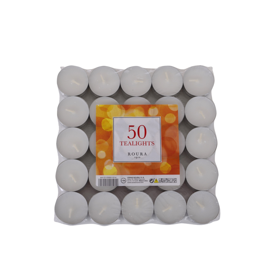 Pack De 50 Bougies Chauffe Plats - Blanc Décoration