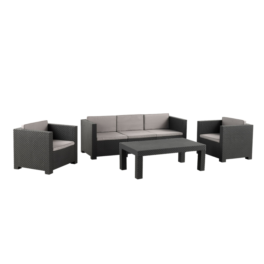 Set De Jardin Diva Avec Table Basse - Graphite Meubles jardin