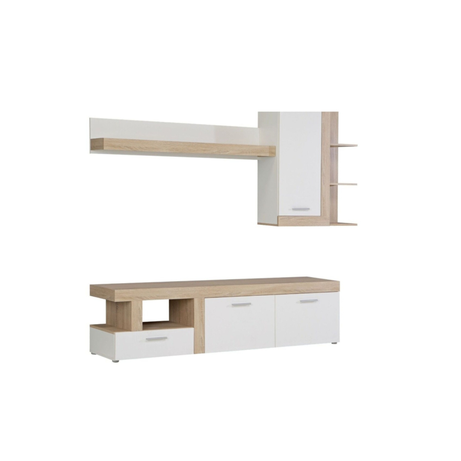 Unité Murale Juleda - Sonoma / Blanc Les Bons Plans