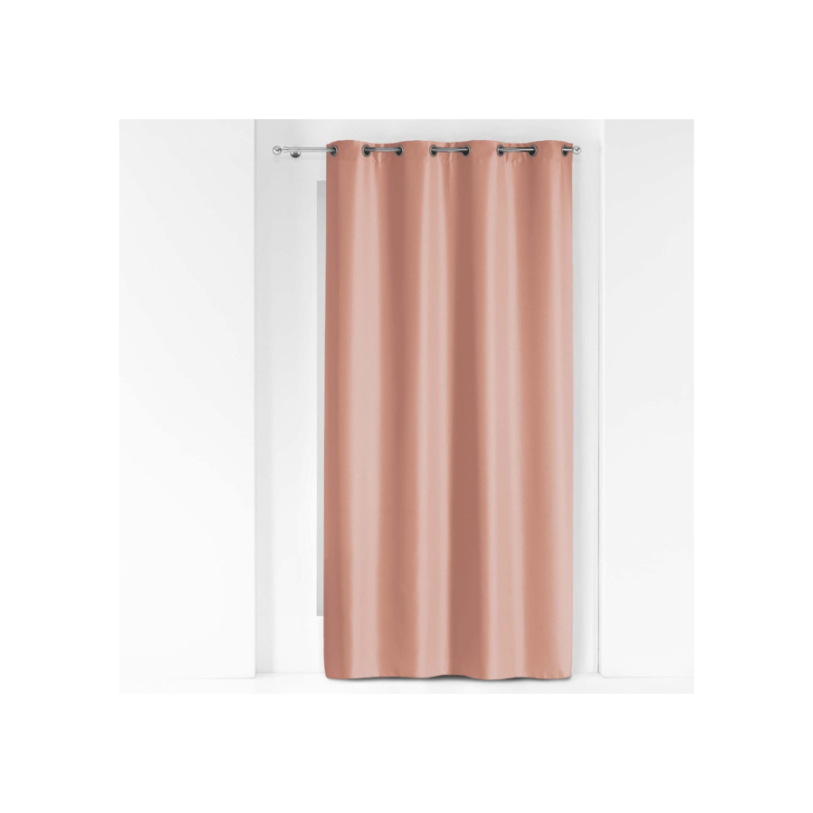 Rideau Occultant À Oeillets En Métal Poly Uni Essentiel - Rose Poudre Rideaux