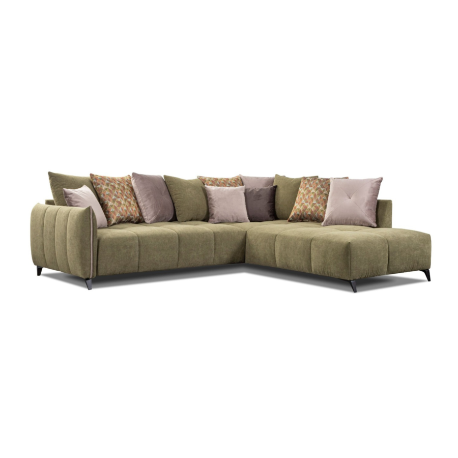 Canapé D'Angle Marello Méridienne Droite - Vert Sofa
