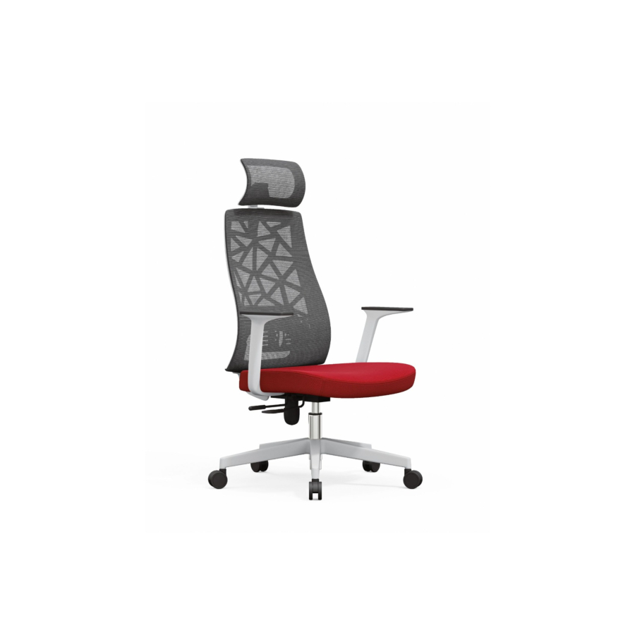 Fauteuil Président Beirut - Gris / Rouge Bons plans Bureaux