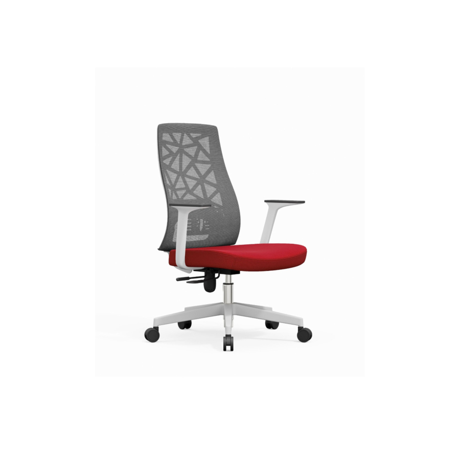 Fauteuil Sénateur Beirut - Gris / Rouge Bons plans Bureaux
