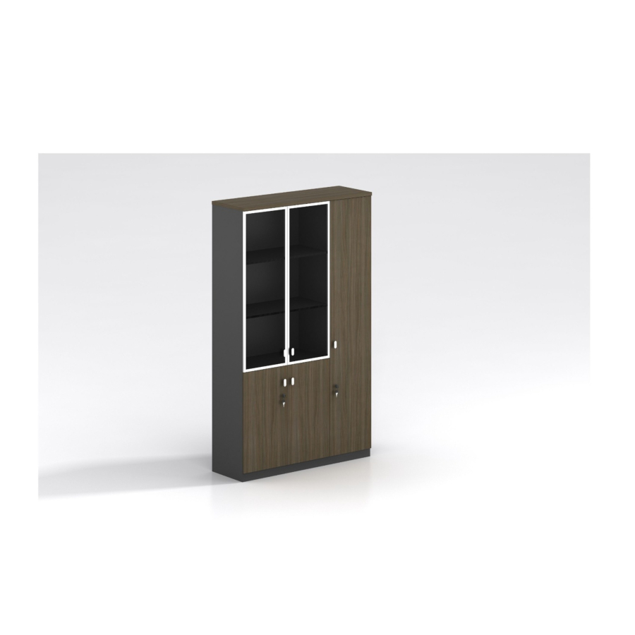 Élément De Rangement Respect 120X40X200Cm - Noyer / Gris Bons plans Bureaux