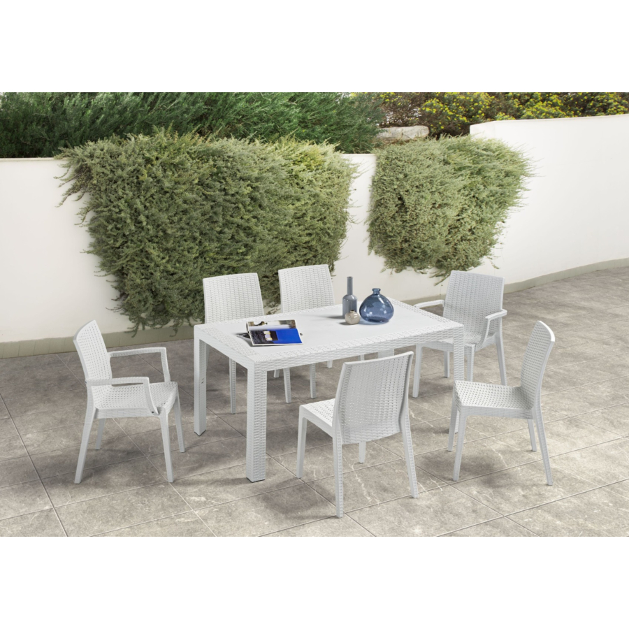 Set Table Rectangulaire Urano + 6 Chaises Tables et chaises de jardin