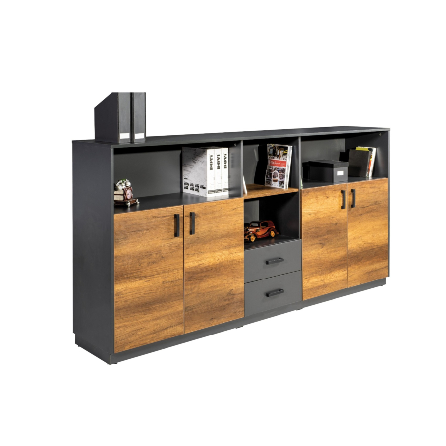 Élément Moyen Oscar Z - Chêne / Gris Bons plans Bureaux