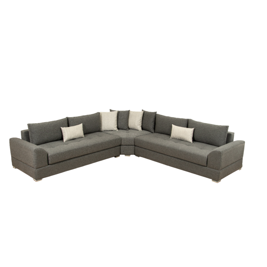 Salon New Mogador Avec Fauteuil De Coin - Gris Foncé Canapés