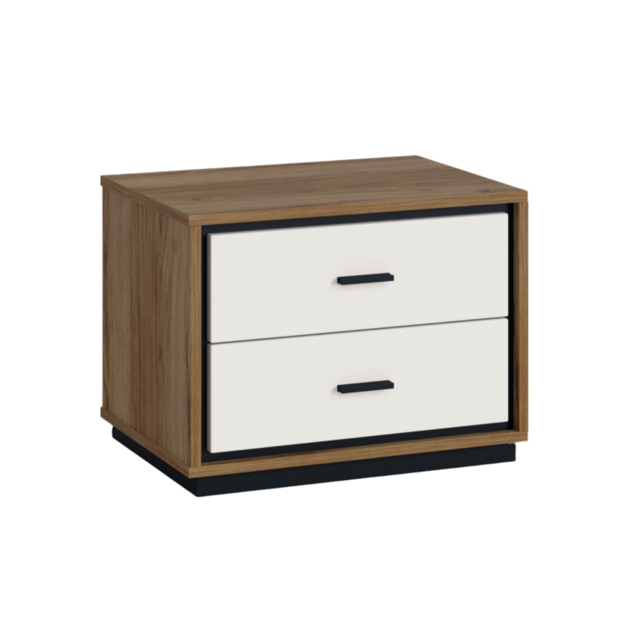 Table De Chevet Brolo - Blanc / Noyer Chevet adulte