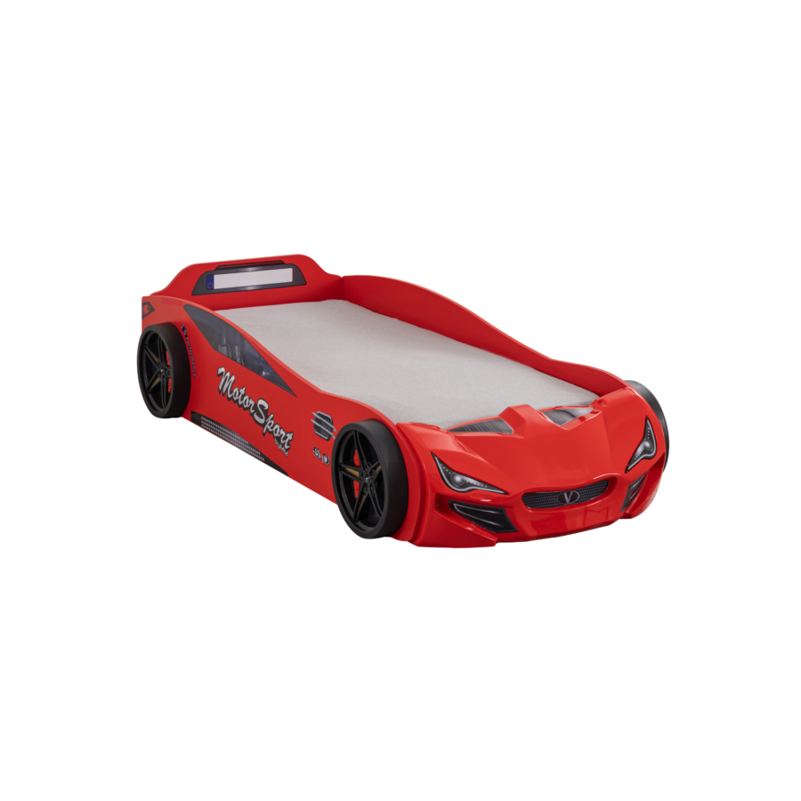 Lit Motorsport Eco Car Avec Sommier + Led - Rouge CHAMBRE ENFANT
