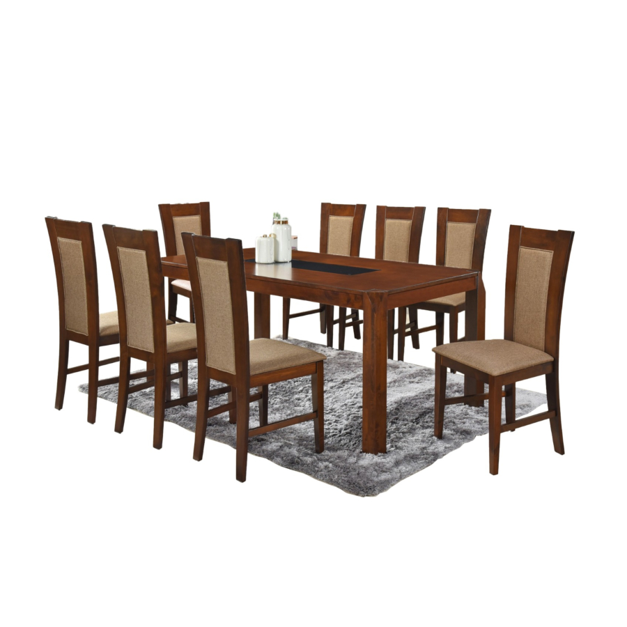 Set Table À Manger Joceline Avec 8 Chaises - Marron Offres Ramadanesques