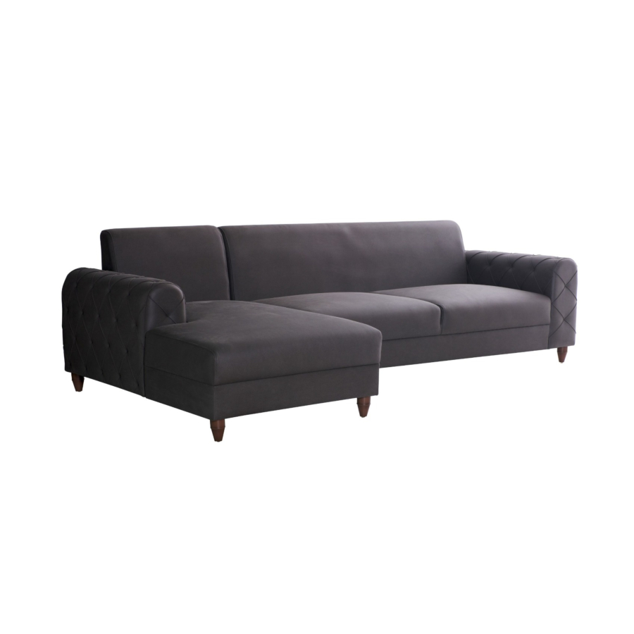 Canapé D'Angle New Natello Méridienne Gauche - Anthracite Essentiel HIVER
