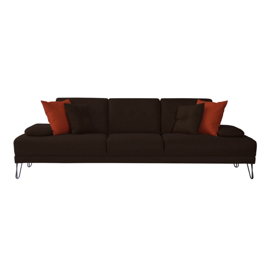 Salon New Bass 2 Canapés + 1 Fauteuil - Marron / Camel Soldes été