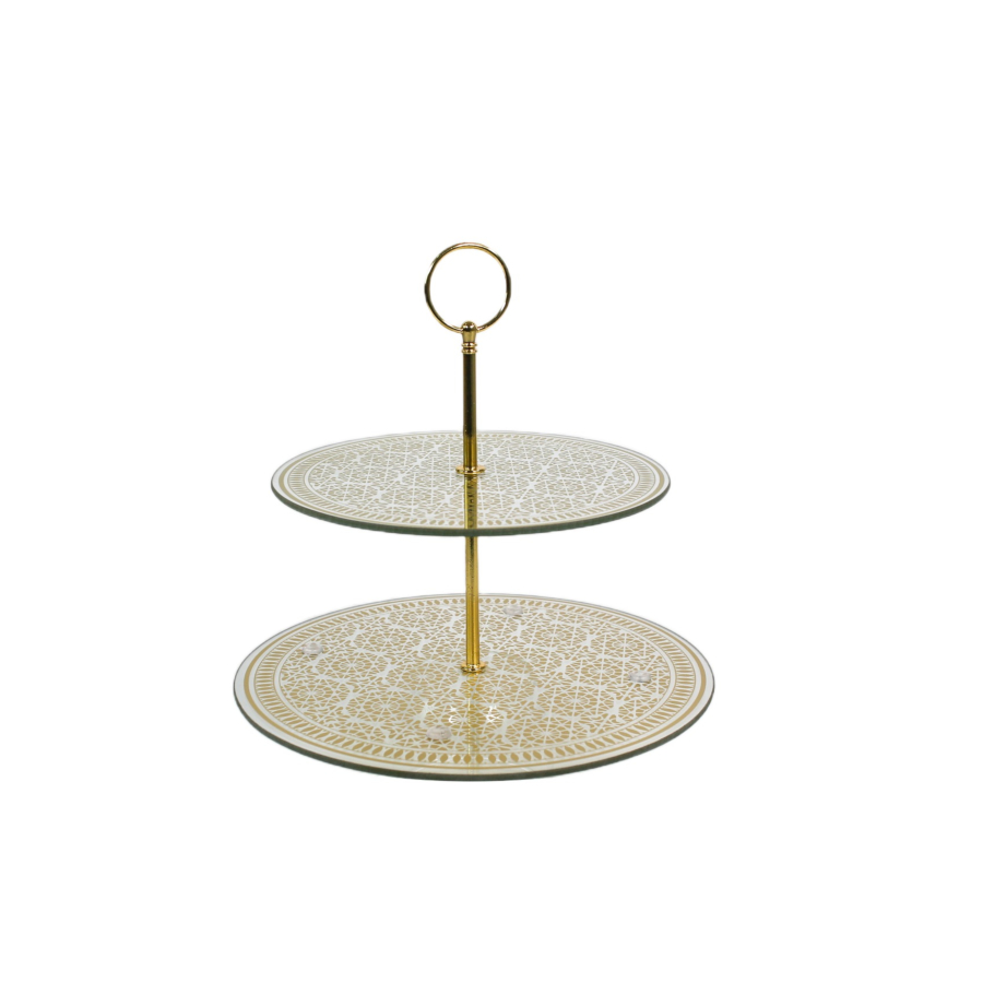 Plateau De Présentation Double 25Cm - Doré Plateaux de cuisine