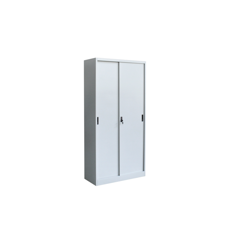 Armoire Steel 85X40X180Cm - Gris/Blanc Mobilier Pro