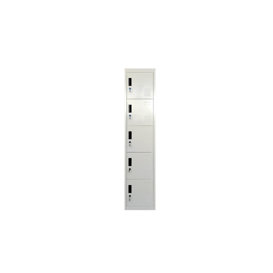 Casier Steel 5 Portes - Gris / Blanc Mobilier Pro