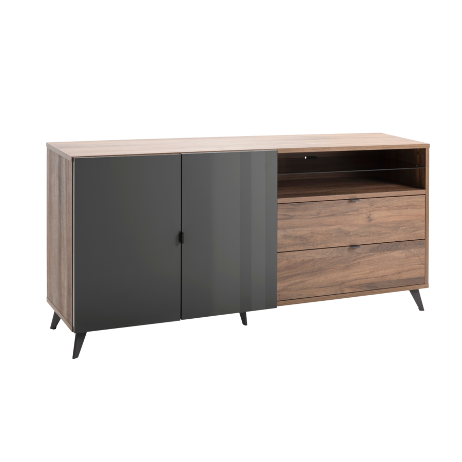 Buffet Infinito - Gris Anthracite / Marron Salon et séjour