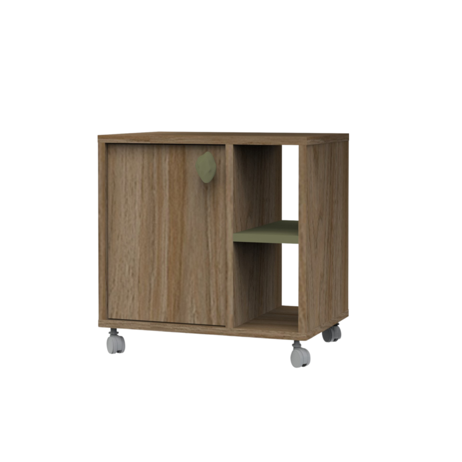 Caisson Greta 1 Porte + 2 Niches - Beige / Vert CHAMBRE ENFANT