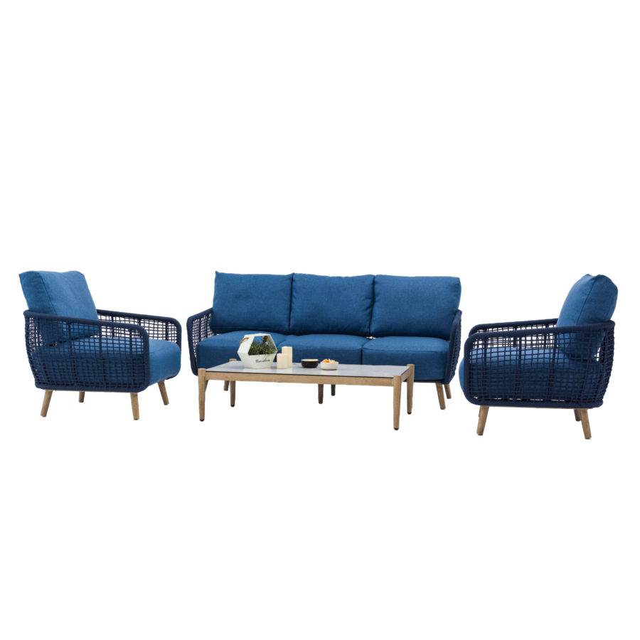 Salon De Jardin Apple - Bleu Liquidations Jardin