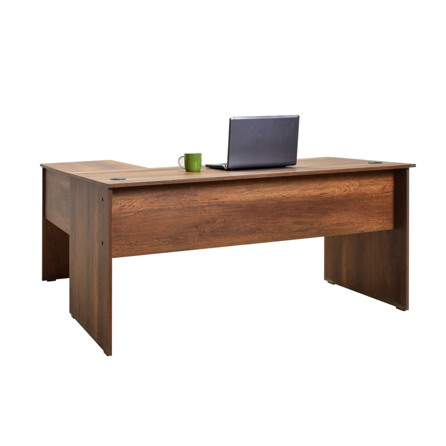Bureau Rio Office Avec Retour - Marron Bons plans Bureaux