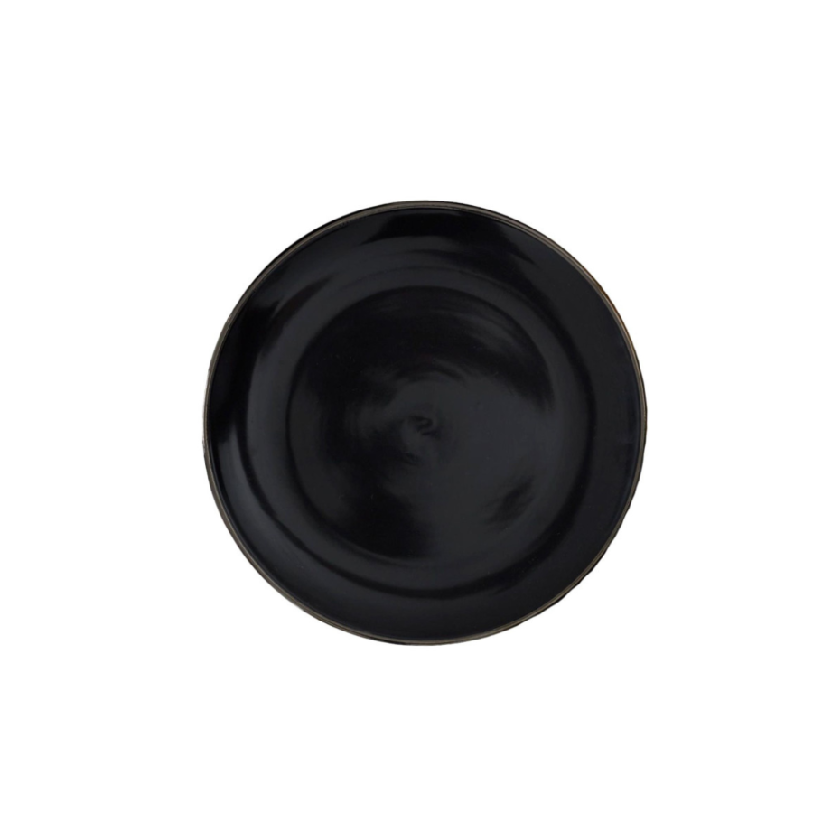 Assiette Au Liseré Doré 26Cm - Noir Serviteurs