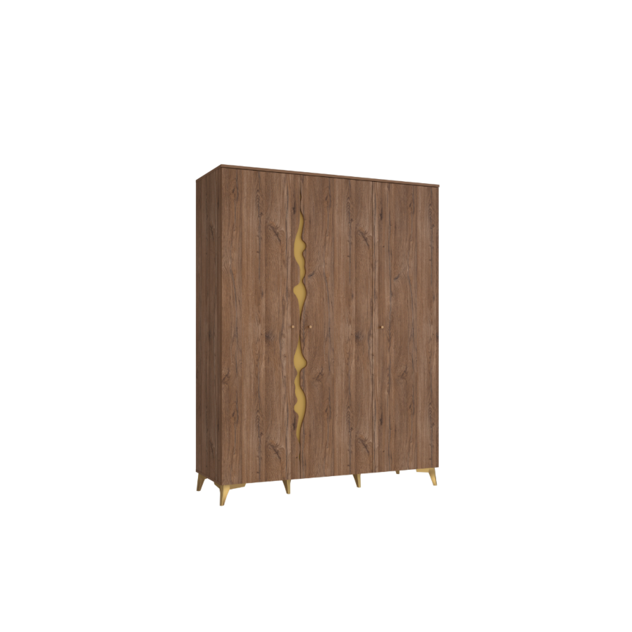 Armoire Kenyatta - Marron / Doré DÉSTOCKAGE