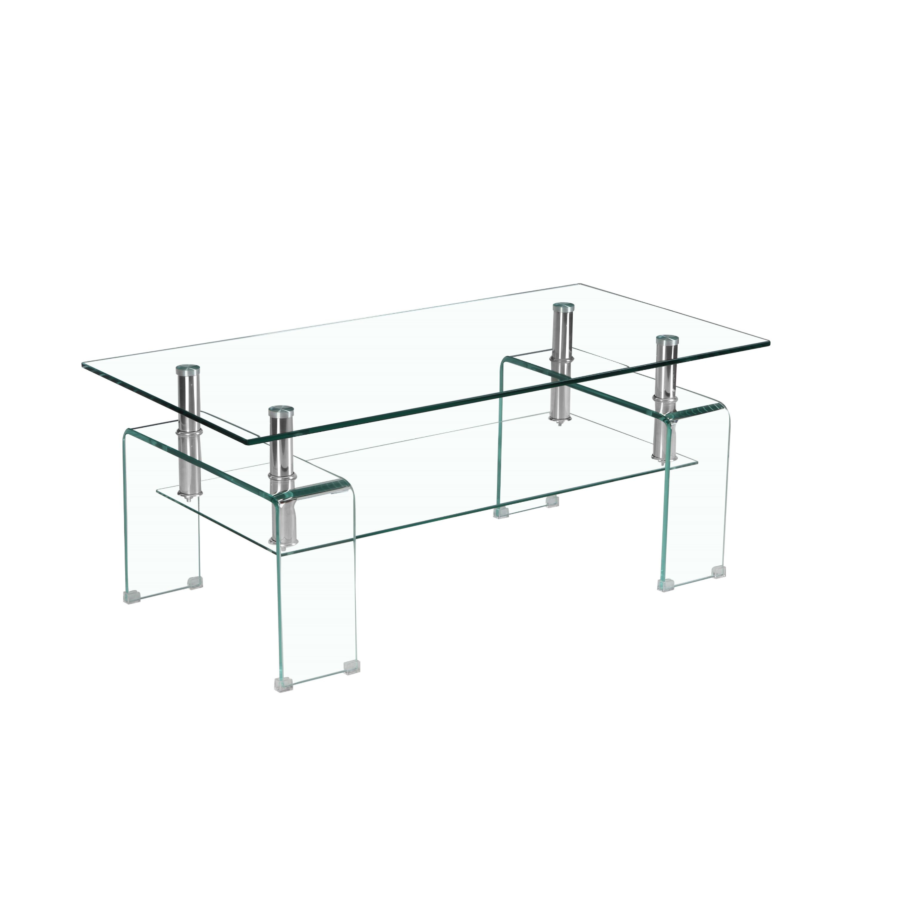 Table Basse Bianco Avec Niche - Blanc Transparent Déstockage
