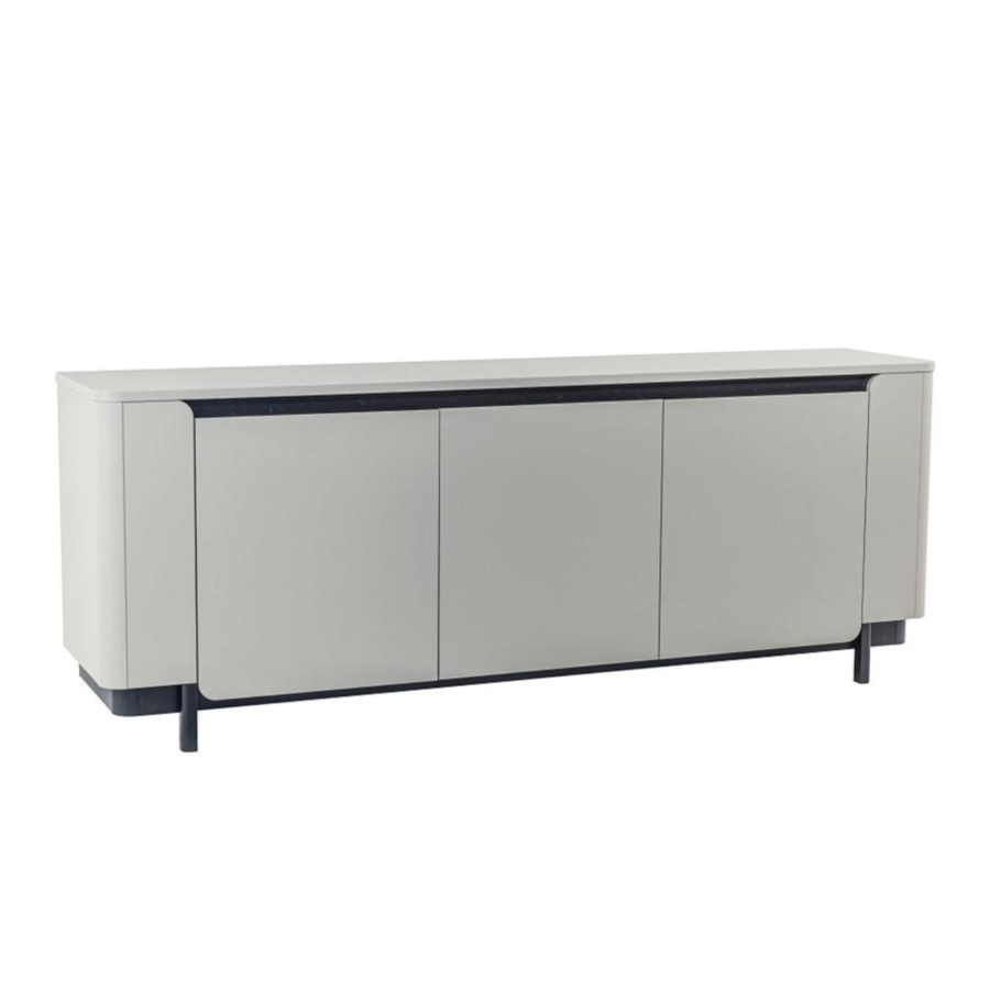 Buffet 3 Portes Vodol - Beige / Noir Soldes été
