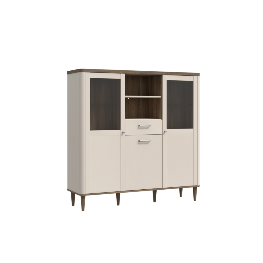 Vitrine Lacetti 145 Cm - Beige / Crème Offres Ramadanesques
