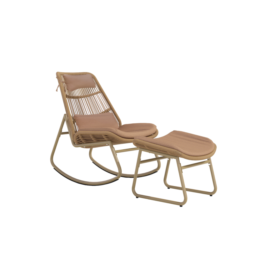 Chaise Relax + Repose Pieds Alicia - Taupe Déstockage