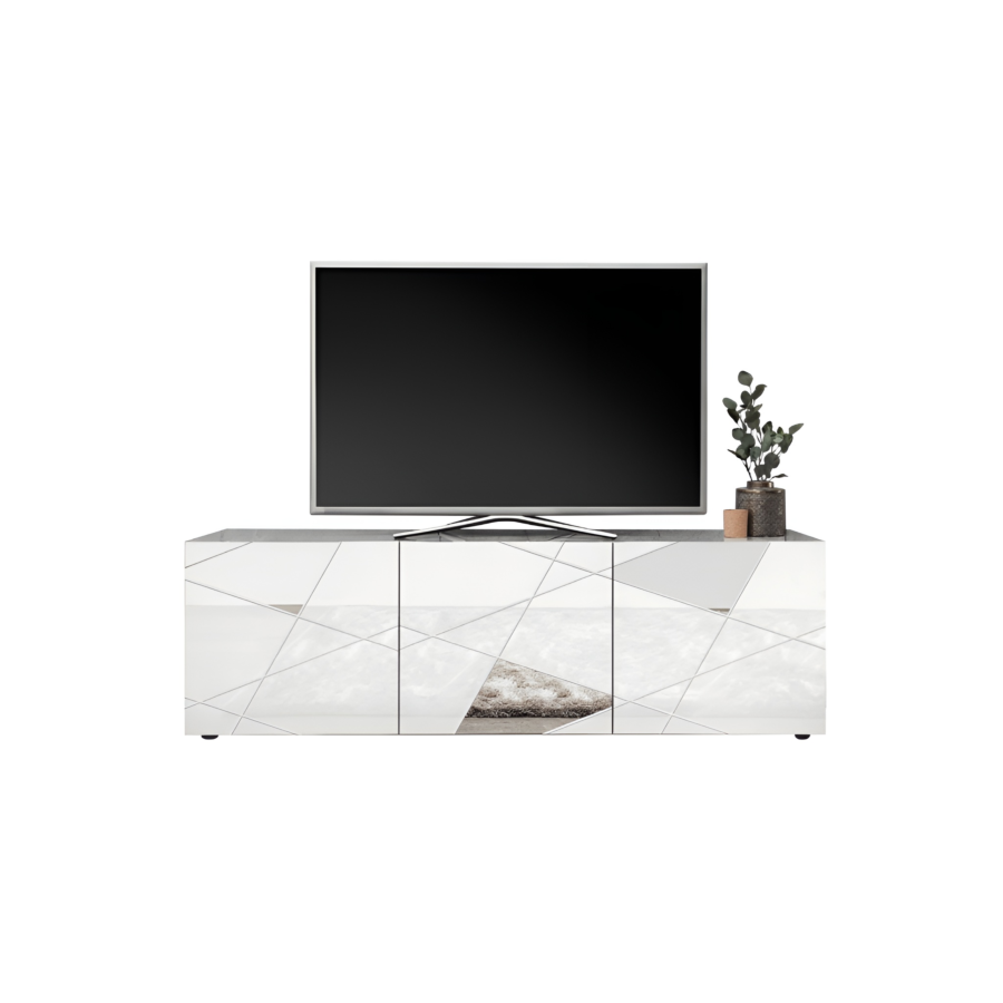 Meuble Tv 3 Portes Vittoria - Blanc Sejour
