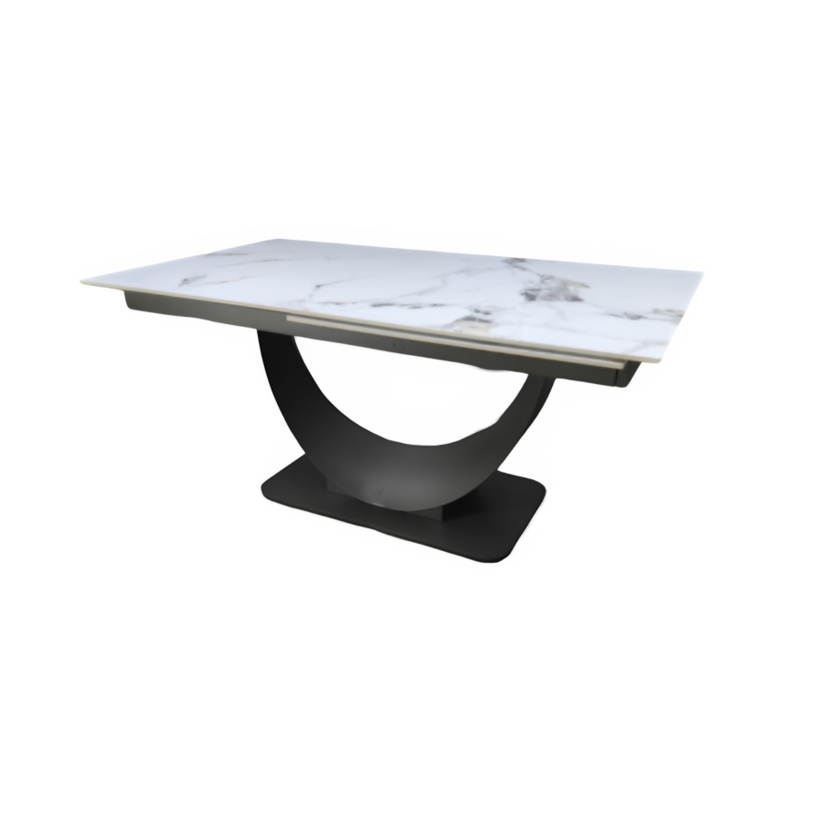 Table À Manger Extensible Glam 160-240Cm - Blanc Déstockage