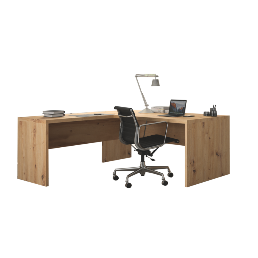 Bureau Disegno Art + Retour 180Cm -Blanc Crème / Beige Bons plans Bureaux