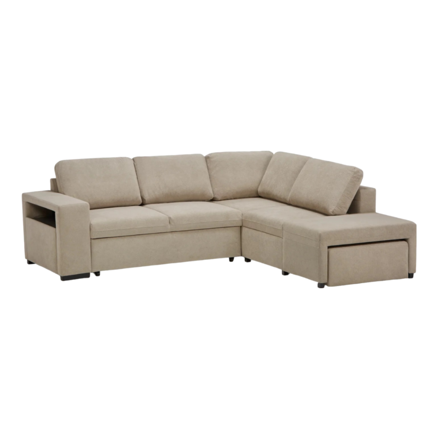 Canapé D'Angle New Nalia Avec Fontion Lit + Coffre + Pouf Offres Ramadan