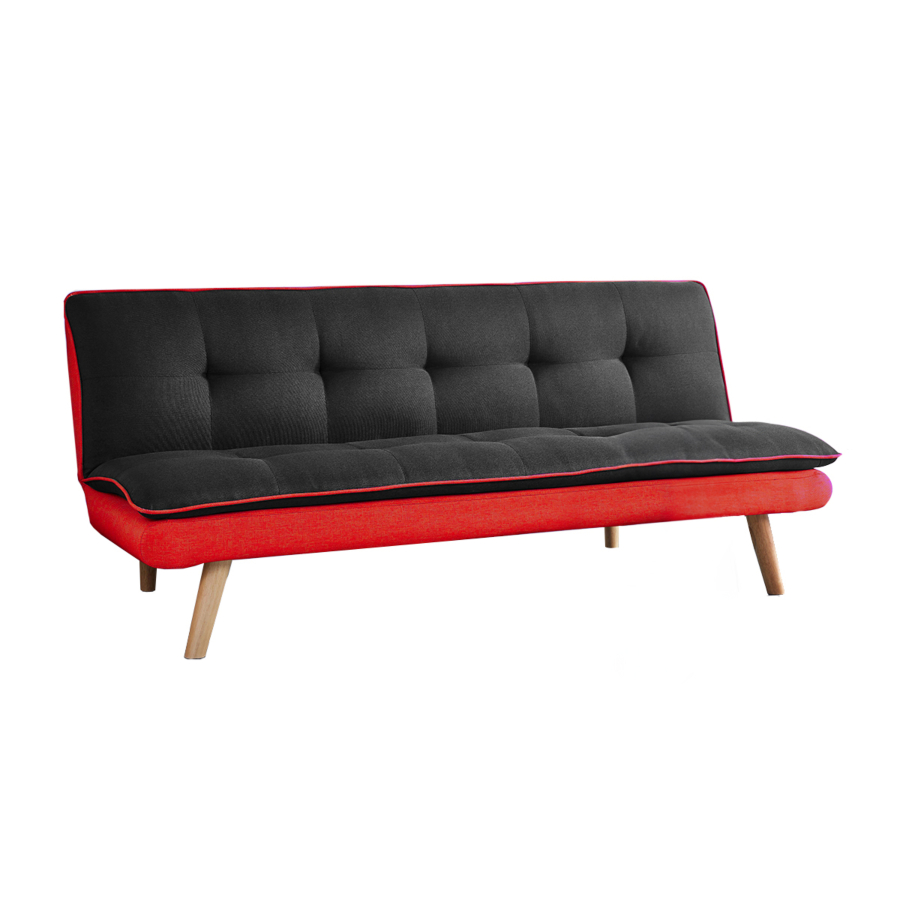 Canapé-Lit Mery - Noir / Rouge Sofa