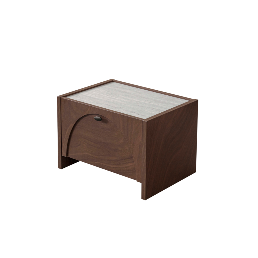 Table De Chevet Malaga Avec Tiroir - Marron Essentiel HIVER