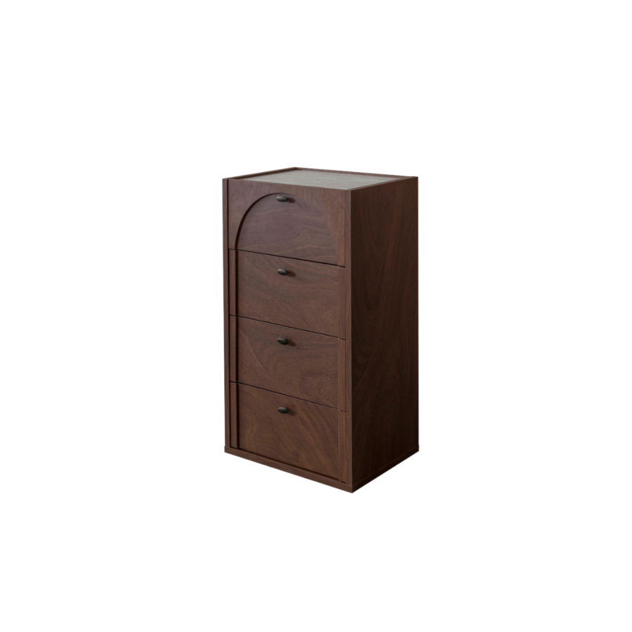 Chiffonnier Malaga 4 Tiroirs - Marron Déstockage