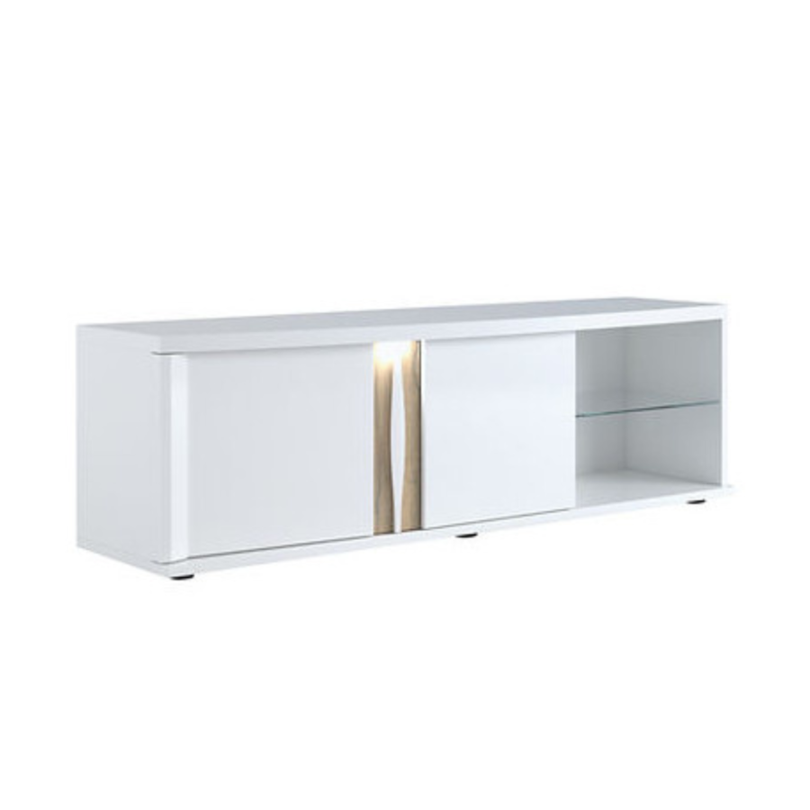 Meuble Tv Insta - Blanc / Chêne Déstockage