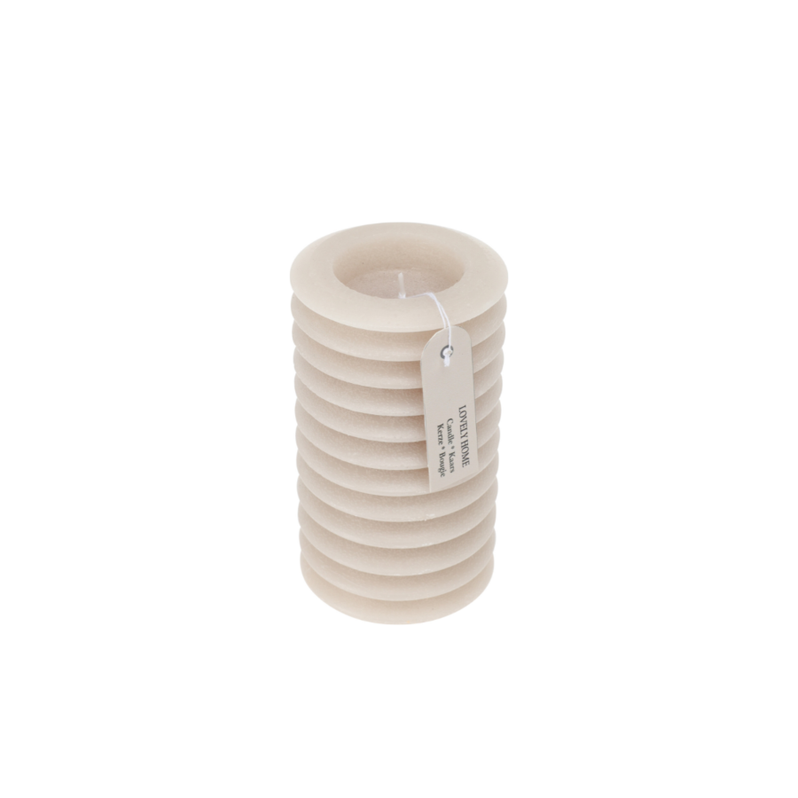 Bougie Nervurée 14Cm - Gris Clair Bougies décoratives