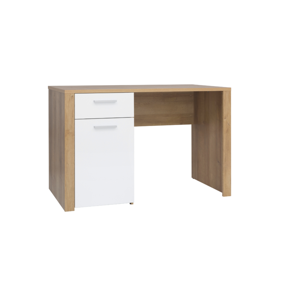 Bureau Balder 1Porte Et 1Tiroir - Blanc / Chêne Bureaux