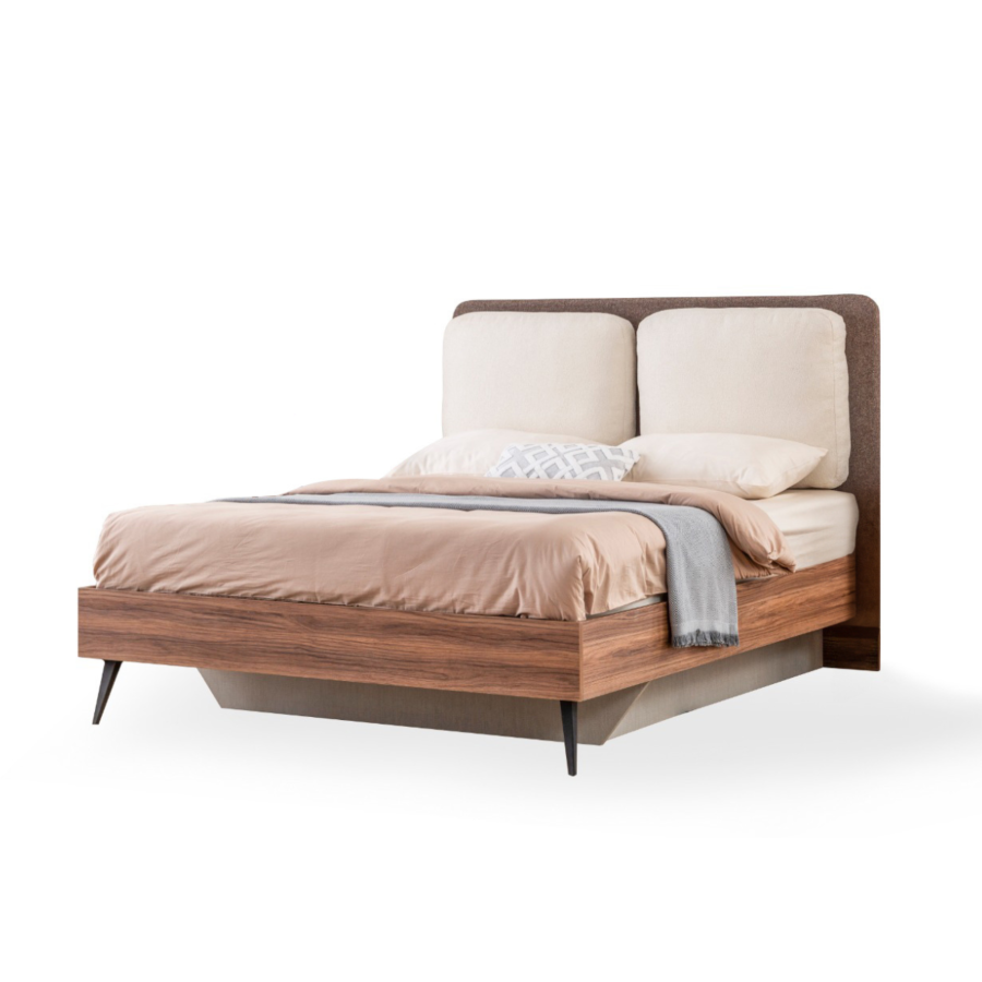 Lit Aden 180X200Cm - Marron / Gris Essentiel HIVER