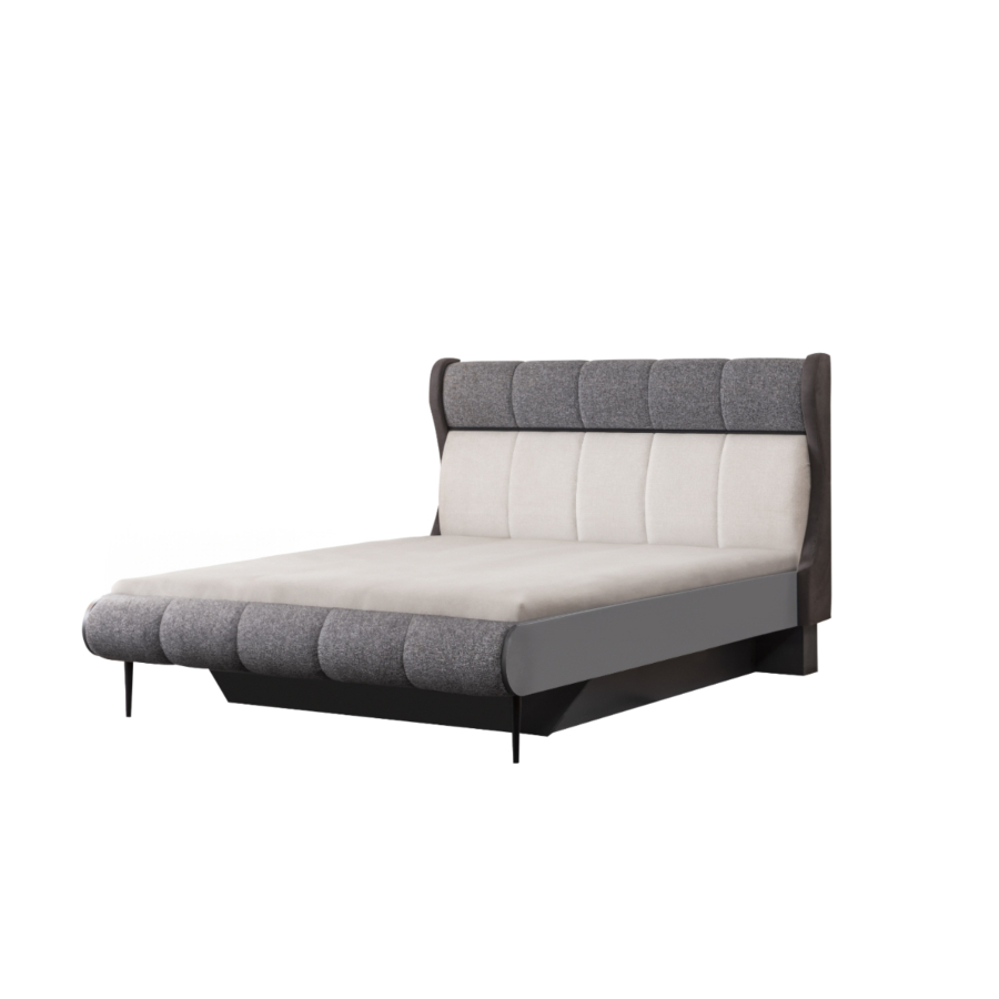 Lit Panama Avec Sommier - Gris / Blanc Lits adulte