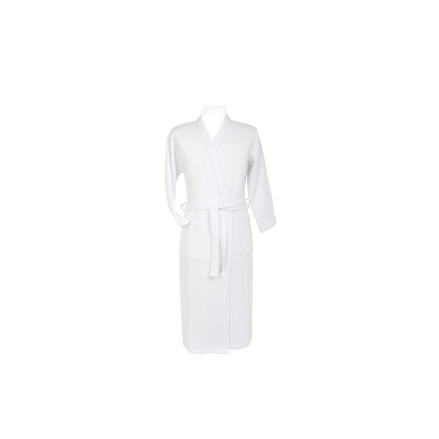 Peignoir Kimono Nid Abeille- Blanc Promos printemps