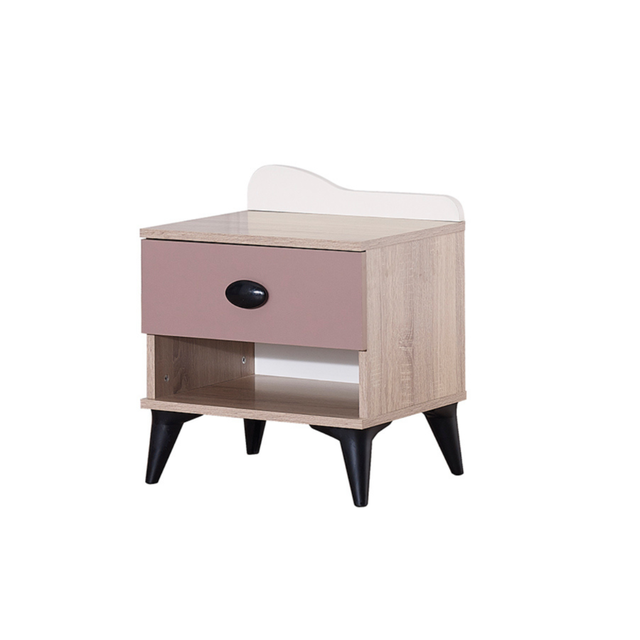 Table De Chevet Mado Avec Tiroir Et 1 Niche - Chêne / Violet Chambre enfant